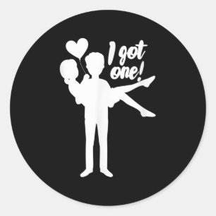 Mens I Got one Groom Bridge Wedding Bachelor Party Runder Aufkleber