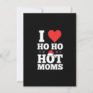 Mens I ho ho hot Moms Santa Hut Xmas Premium Einladung