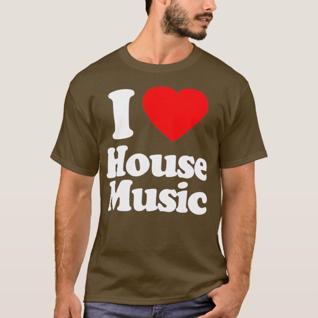 Mens I Liebe House Music Heft Souvenir Funny T-Shirt (Vorderseite)