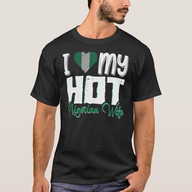 Mens I Liebe meine heiße nigerianische Ehefrau Nig T-Shirt (Vorderseite)