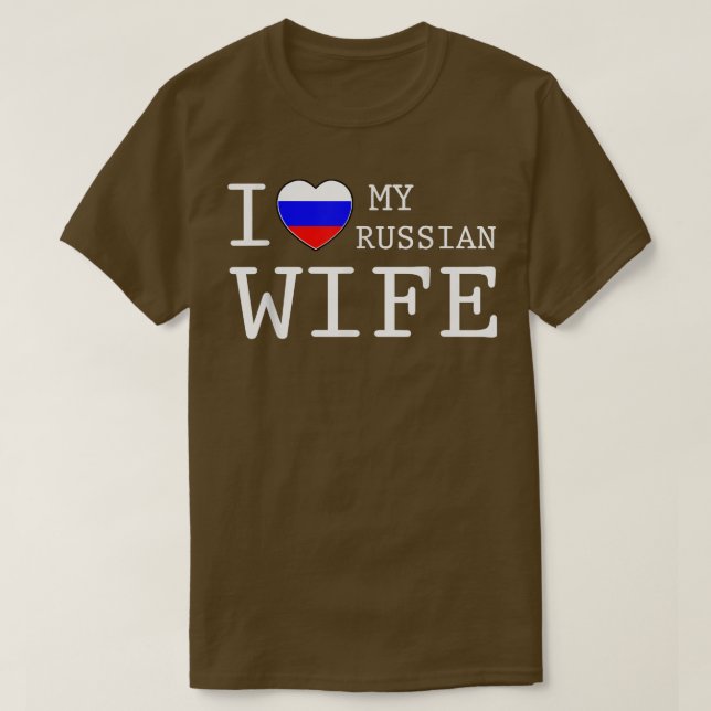 Mens I Liebe meiner russischen Ehefrau T T-Shirt (Design vorne)