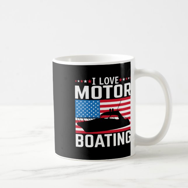Mens I Liebe Motorbootmotor Motorbootfahren T-Shir Kaffeetasse (Rechts)