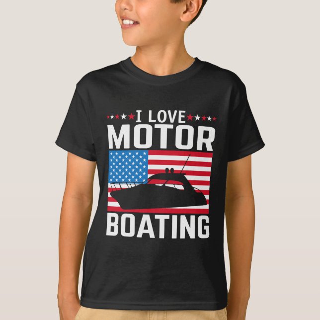Mens I Liebe Motorbootmotor Motorbootfahren T-Shir T-Shirt (Vorderseite)