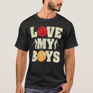 Mens I Liebe My Boys Bocce Vatertag Bocce Vater T-Shirt
