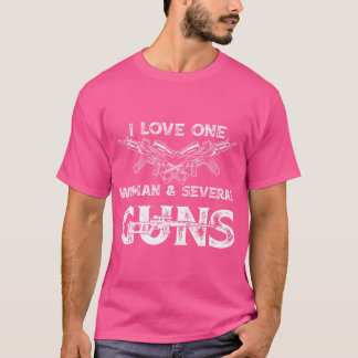 Mens I Liebe One Frau mehrere Waffen T-Shirt