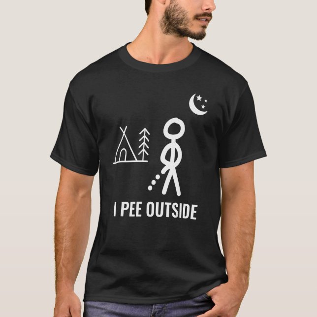 Mens I Piss Outside I Liebe Pissen Außenbereich Ca T-Shirt (Vorderseite)