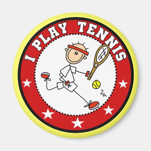Mens I play Tennis Tshirts und Geschenke Magnet (Vorne)