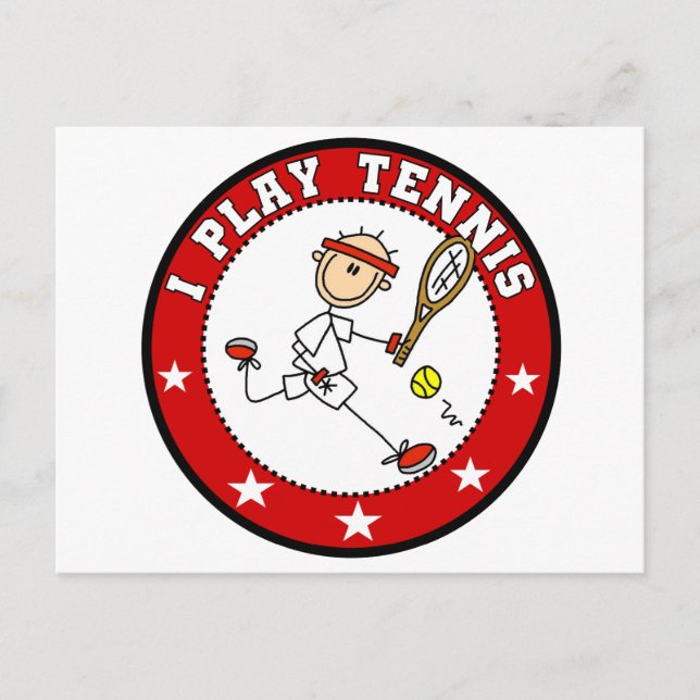 Mens I play Tennis Tshirts und Geschenke Postkarte (Vorderseite)