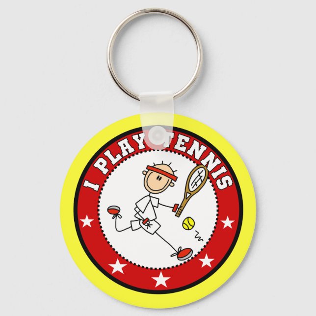 Mens I play Tennis Tshirts und Geschenke Schlüsselanhänger (Vorderseite)