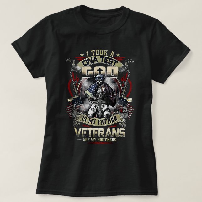 Mens I Took A DNA Test God Is My Father Veterans B T-Shirt (Design vorne)