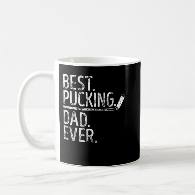 Mens Ice Hockey Best Pucking Vater je Daddy Coach Kaffeetasse (Links)