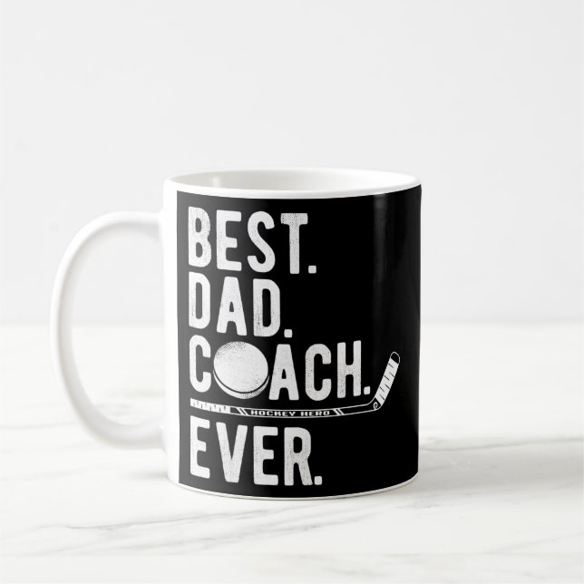Mens Ice Hockey Bester Vater Coach je Daddy Kaffeetasse (Links)