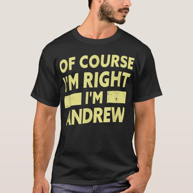 Mens ich bin Andrew Funny Andrew Name  T-Shirt (Vorderseite)