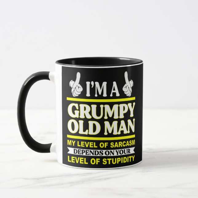 Mens ich bin ein grauenhafter alter Mann auf meine Tasse (Links)