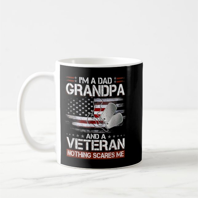 Mens Ich bin ein Vater Opa und eine Veteran-Nichts Kaffeetasse (Links)
