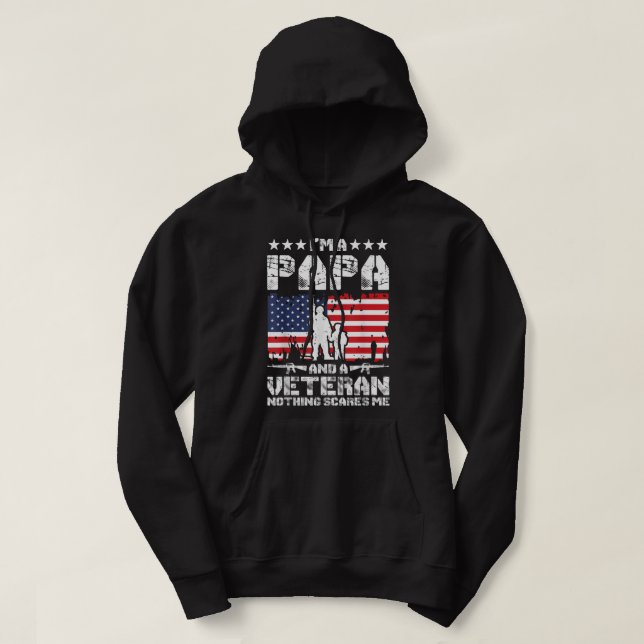 Mens Ich bin Papa und Veteran Nichts stört mich Hoodie (Design vorne)