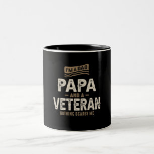 Mens Ich bin Vater Papa und Veteran Funny Zweifarbige Tasse