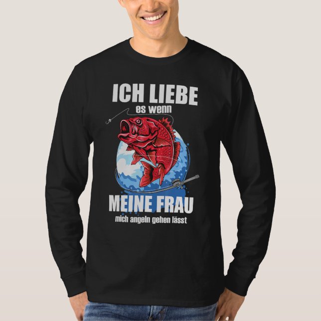 Mens Ich Liebe Es Wenn Frau Mich Fishing Lasse Fis T-Shirt (Vorderseite)