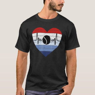 Mens Ich Liebe Tennis Rot Weiß Und Blau Vintage He T-Shirt
