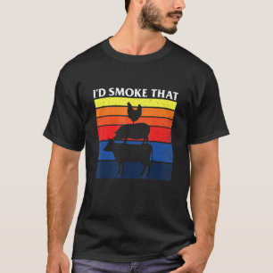 Mens ich rauchen, dass Schweinefleisch Hühnerbutte T-Shirt