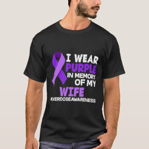 Mens Ich Trage Lila In Erinnerung An Meine Frau Üb T-Shirt
