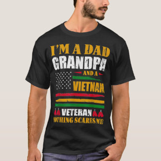 Mens i'm a dad Opa und vietnam Veteran für gra T-Shirt