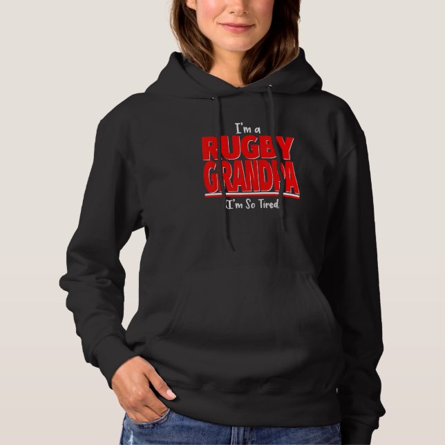Mens Im A Rugby Grandpa Im so müde Worout Rugb Hoodie (Vorderseite)