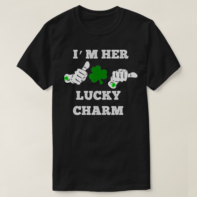 Mens Im her Lucky Charm St Patricks Day Paare T-Shirt (Design vorne)