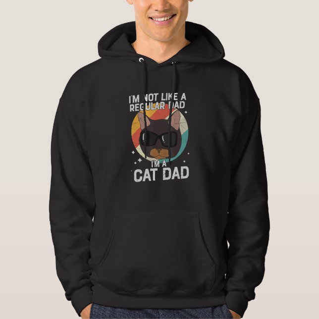 Mens I'm Not Like A Regular Dad I'm A Cat Dad Vint Hoodie (Vorderseite)