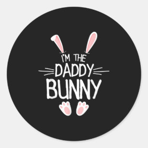Mens Im Vater Bunny Shirt Männer Niedlich Matching Runder Aufkleber