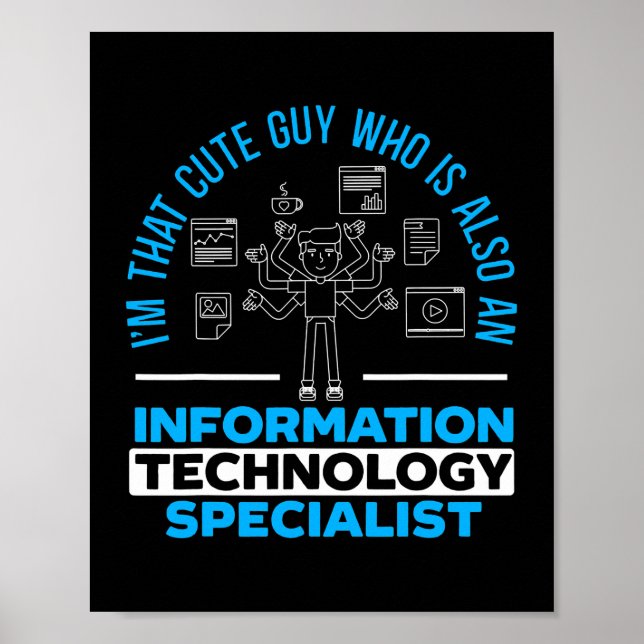 Mens Information Technology Specialist Computer Poster (Vorne)