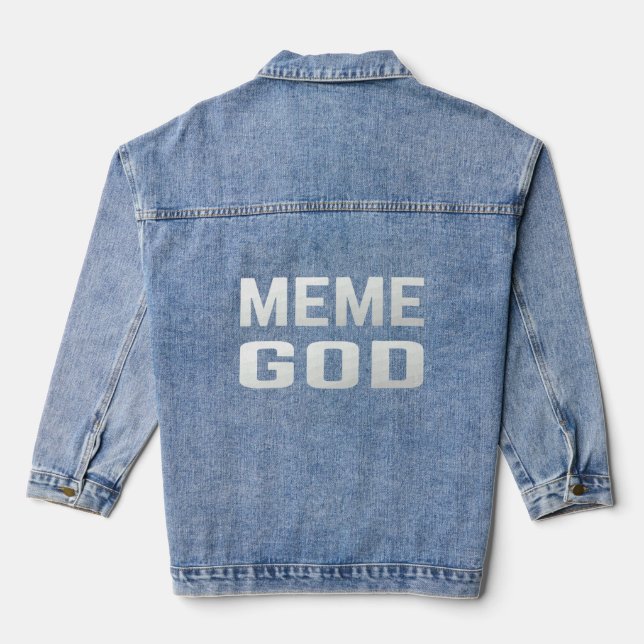 Mens Internet Memes Meme Gott Jeansjacke (Rückseite)