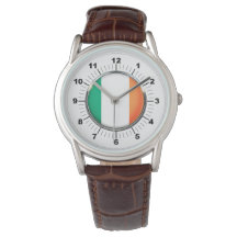 Men's Ireland Flag Classic Brown Leather Watch