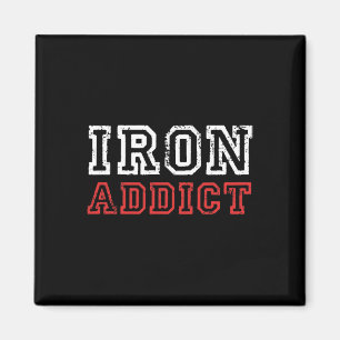 Mens Iron Addict Gym Workout Fitness Bodybuilding Magnet