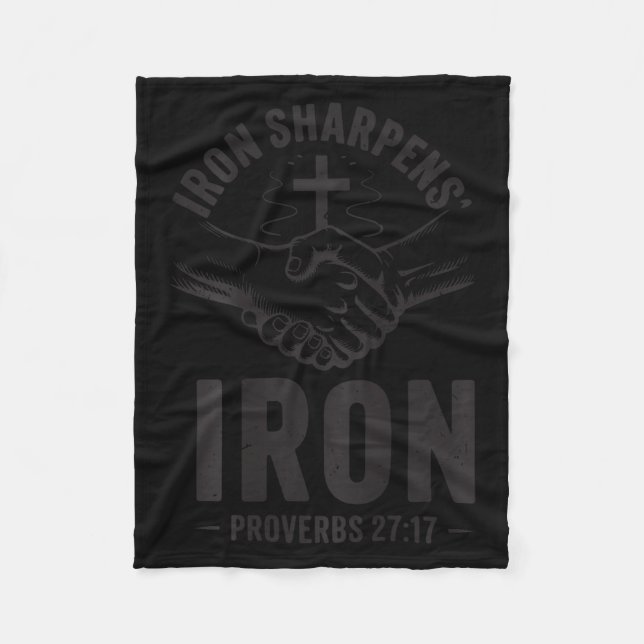Men's Iron Sharpens Iron Proverbs 27 7 Christian G Fleecedecke (Vorderseite)