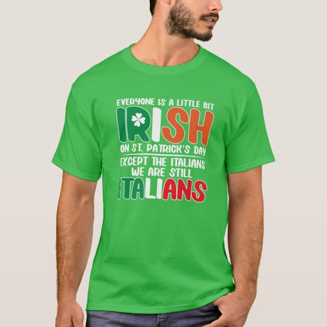 Mens Italy St. Patrick's Day Italienisches Funny S T-Shirt (Vorderseite)
