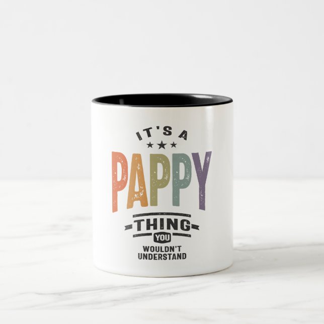 Mens It's a Pappy Thing Funny Vater Opa Zweifarbige Tasse (Mittel)