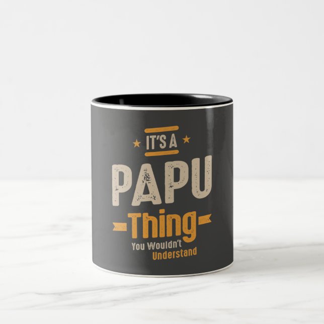 Mens It's a Papu Thing Funny Vater Opa Zweifarbige Tasse (Mittel)