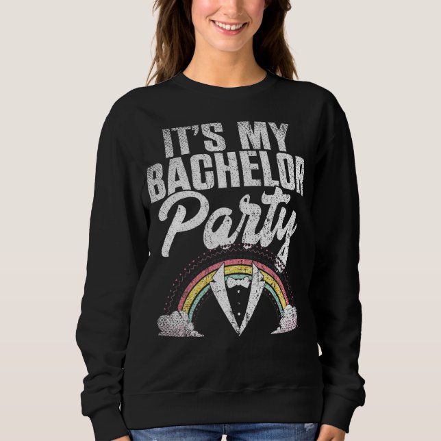 Mens its Bachelor Party Rainbow Groom Bachelo Sweatshirt (Vorderseite)