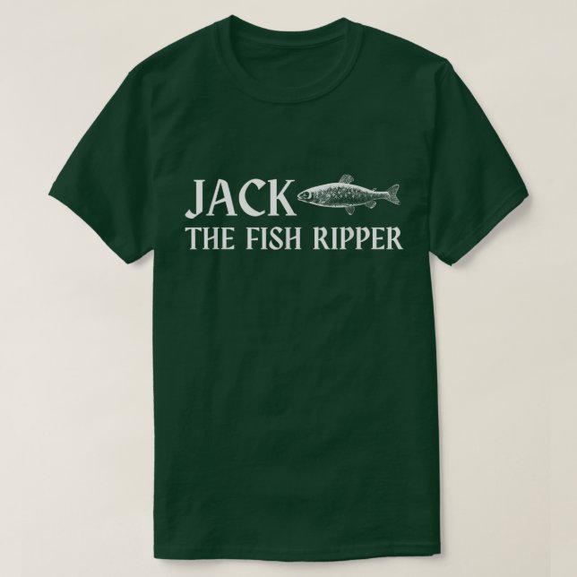 Mens Jack Fish Ripper Fisherman Gear Angler Fu T-Shirt (Design vorne)