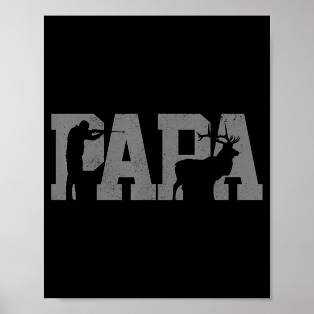 Mens Jagd Papa Vatertag Vater Hirschelhunte Poster (Vorne)