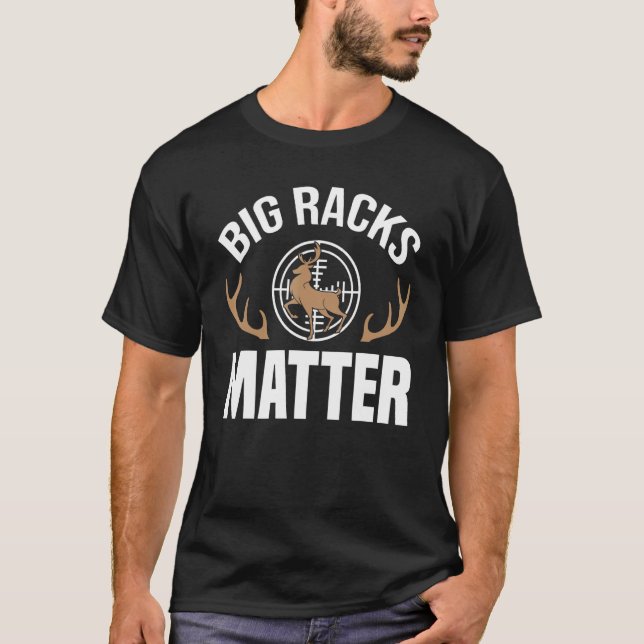 Mens jagen große Racks Matte Jäger Hirschjäger T-Shirt (Vorderseite)