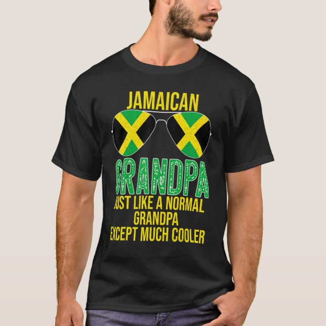 Mens Jamaican Grandpa Jamaica Flag Sonnenbrille Fa T-Shirt (Vorderseite)