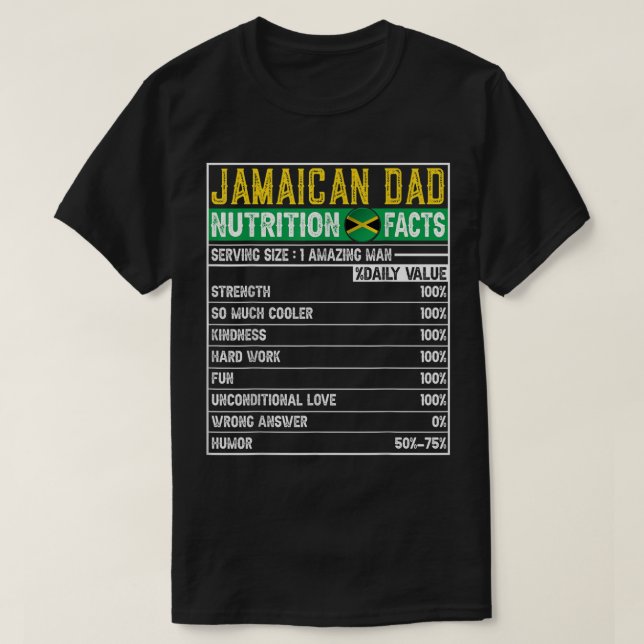 Mens jamaikanischer Vater gibt Vater Hero Ernährun T-Shirt (Design vorne)
