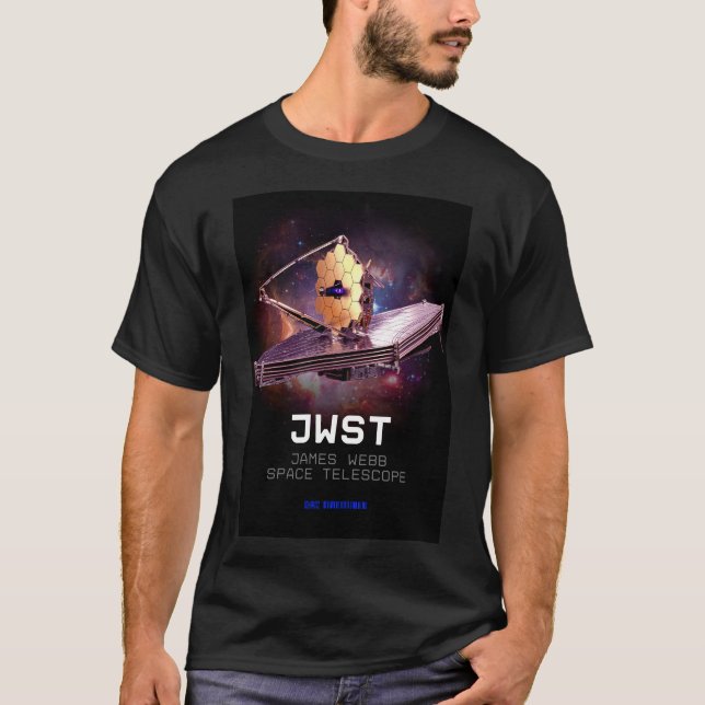 Mens James Webb Space Telescope JWST schwarz T-Shirt (Vorderseite)