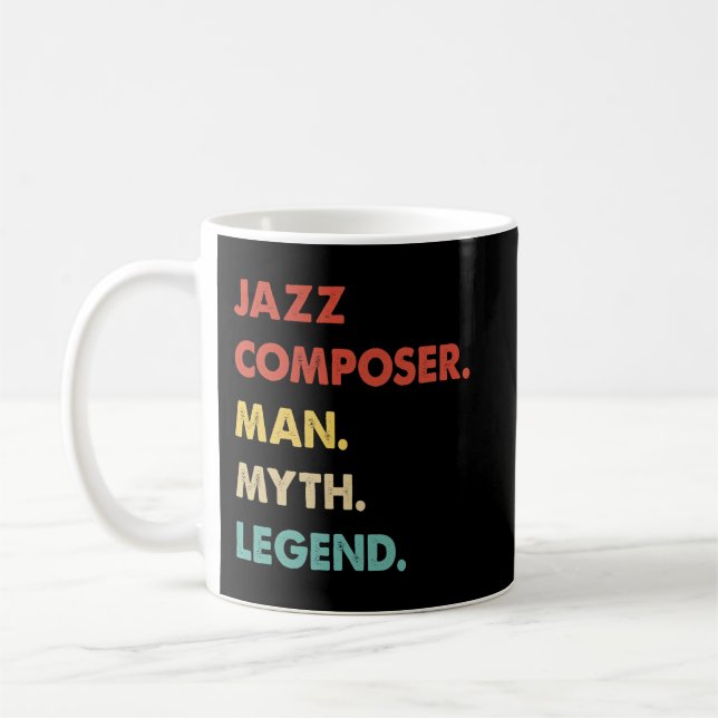 Mens Jazz Composer Man Myth Legend Kaffeetasse (Links)