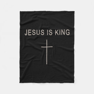 Mens Jesus Christ King Minimalistisch Faith Christ Fleecedecke