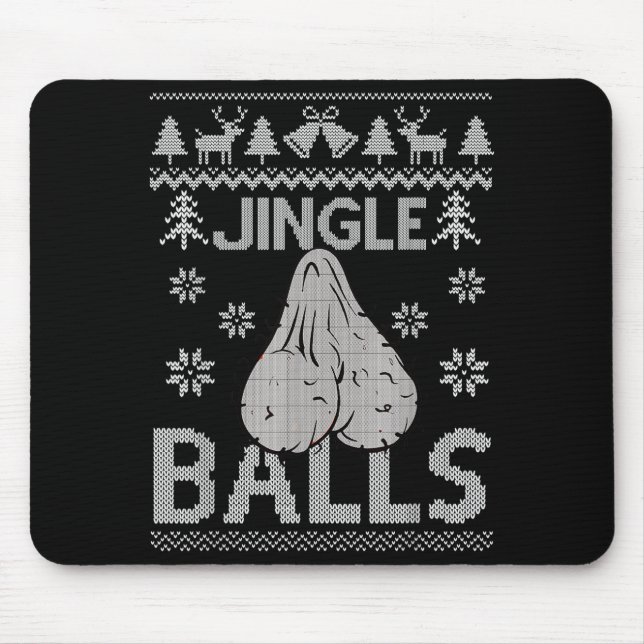 Mens Jingle Adult 18+ Ugly Christmas Sweater  Mousepad (Vorne)