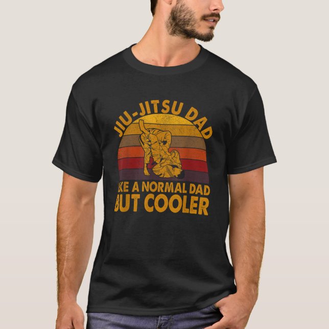 Mens Jiu Jitsu Vater Retro BJJ Brasilianischer Juj T-Shirt (Vorderseite)