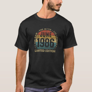 Mens June 1986 Man Myth Legend Retro 35 Jahre alt T-Shirt